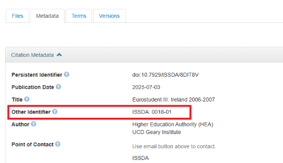 Screen shot of red rectangle highlighting other identifier field